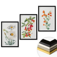 WANDBILDER 3er-Set - 40x60 cm Schwarzer Rahmen - Retro-Blumenarrangements - Schwarz, Kunststoff (40/60cm) - ArtPrintCave