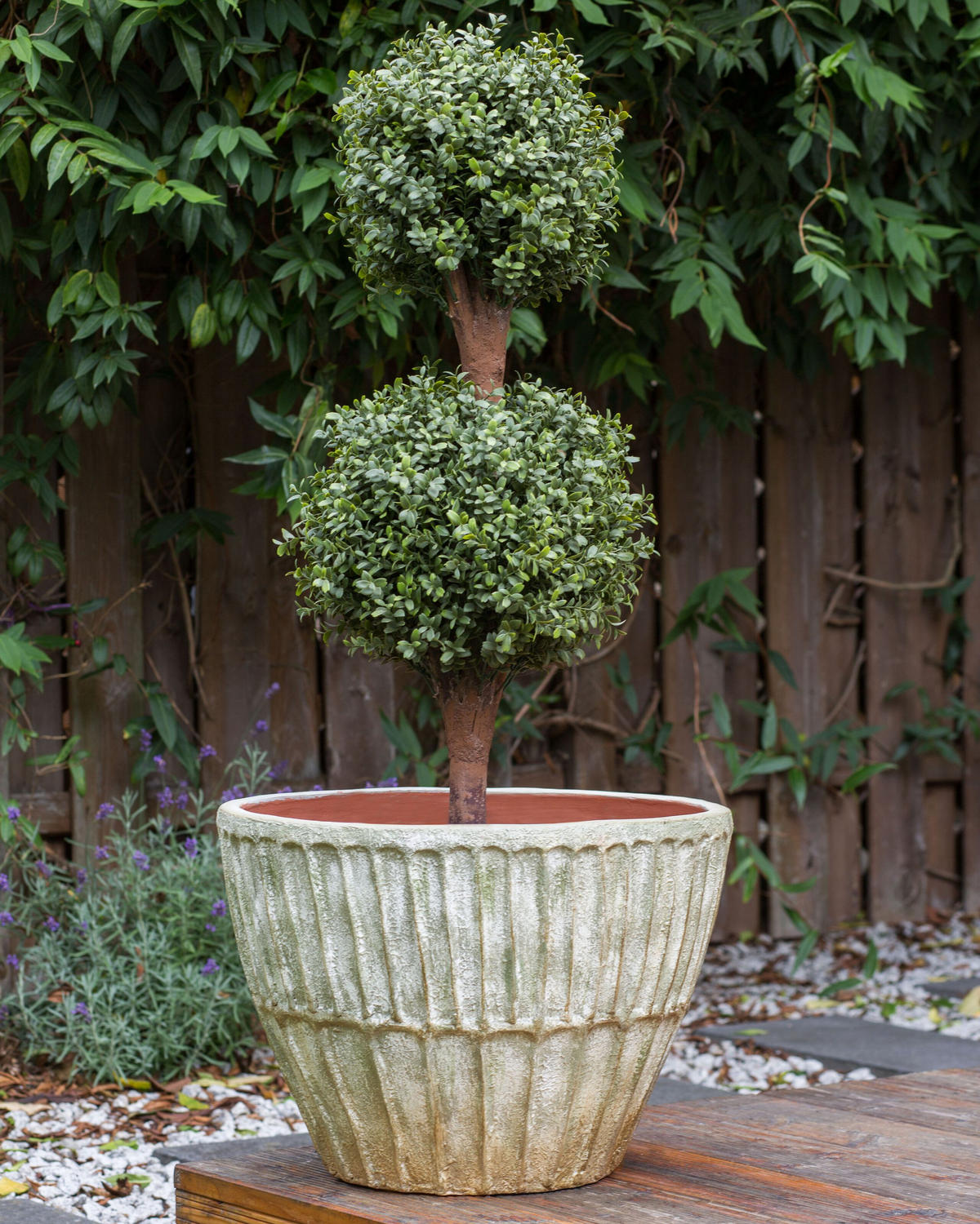 BLUMENTOPF Grün Nyssa - Grün, Naturmaterialien (38cm) - Beliani
