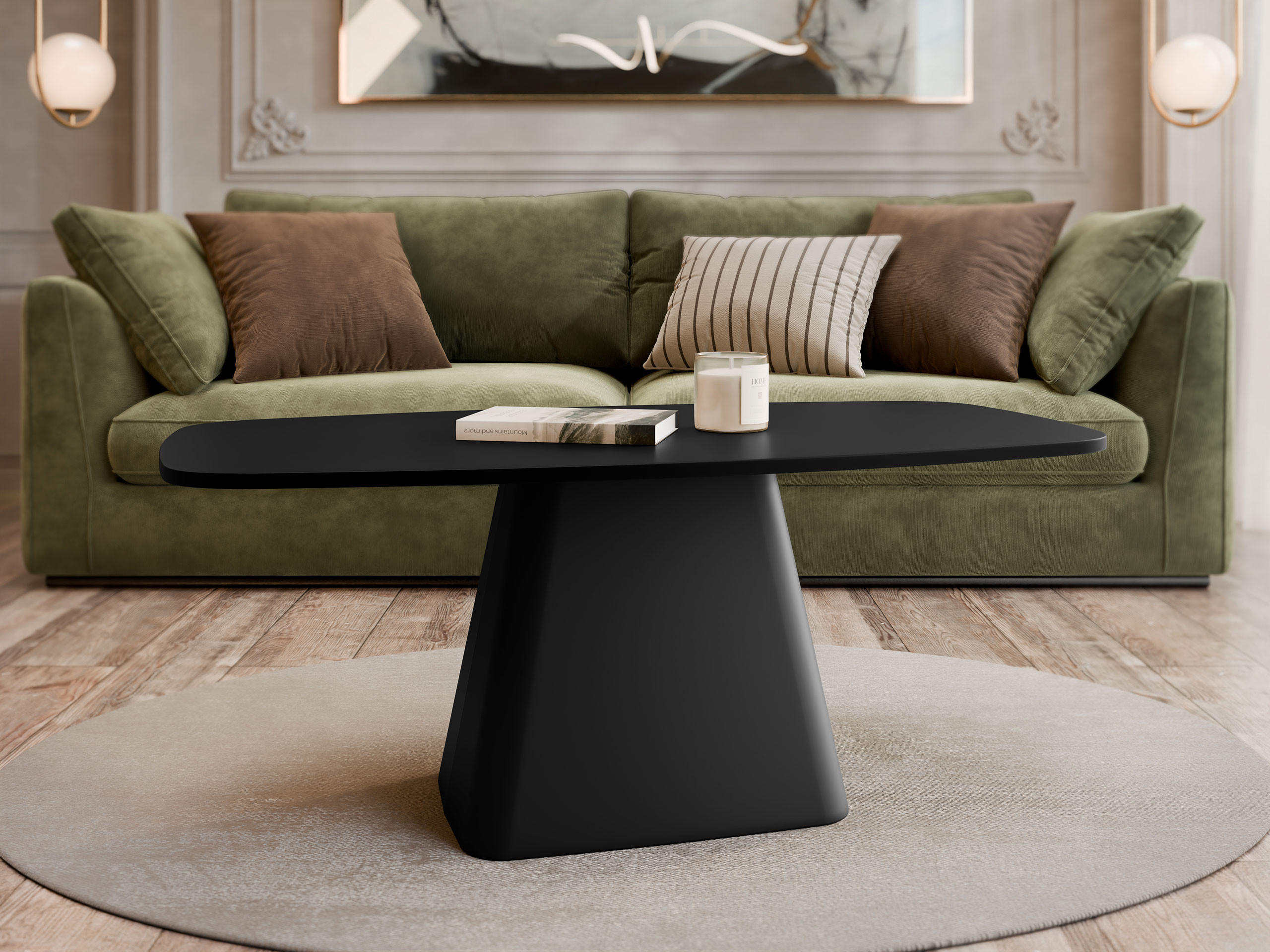 COUCHTISCH Noa - Schwarz, Holzwerkstoff/Metall (60/120/48cm) - MIRJAN24