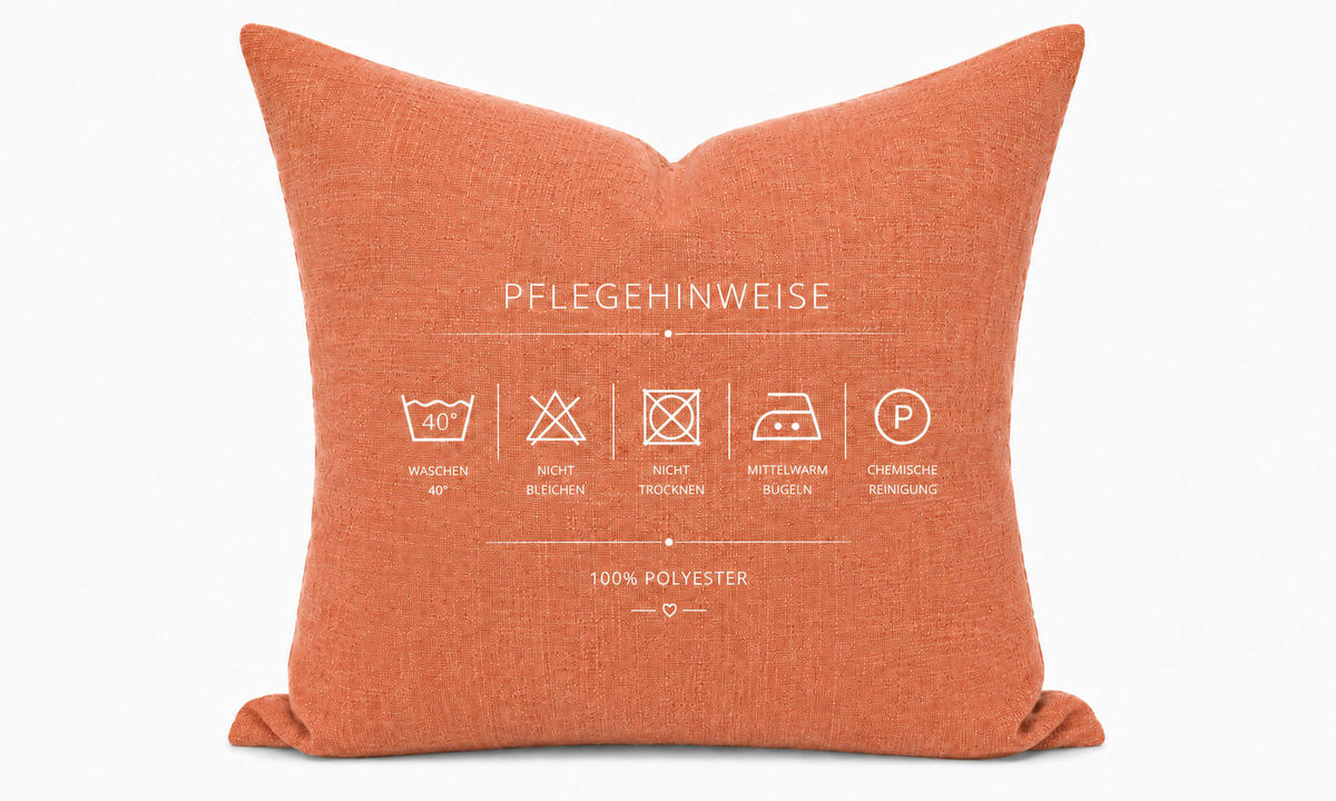 KISSENBEZUG Leinenoptik 60/60 cm Terracotta - Terracotta, Textil (60/60cm) - TiborTex