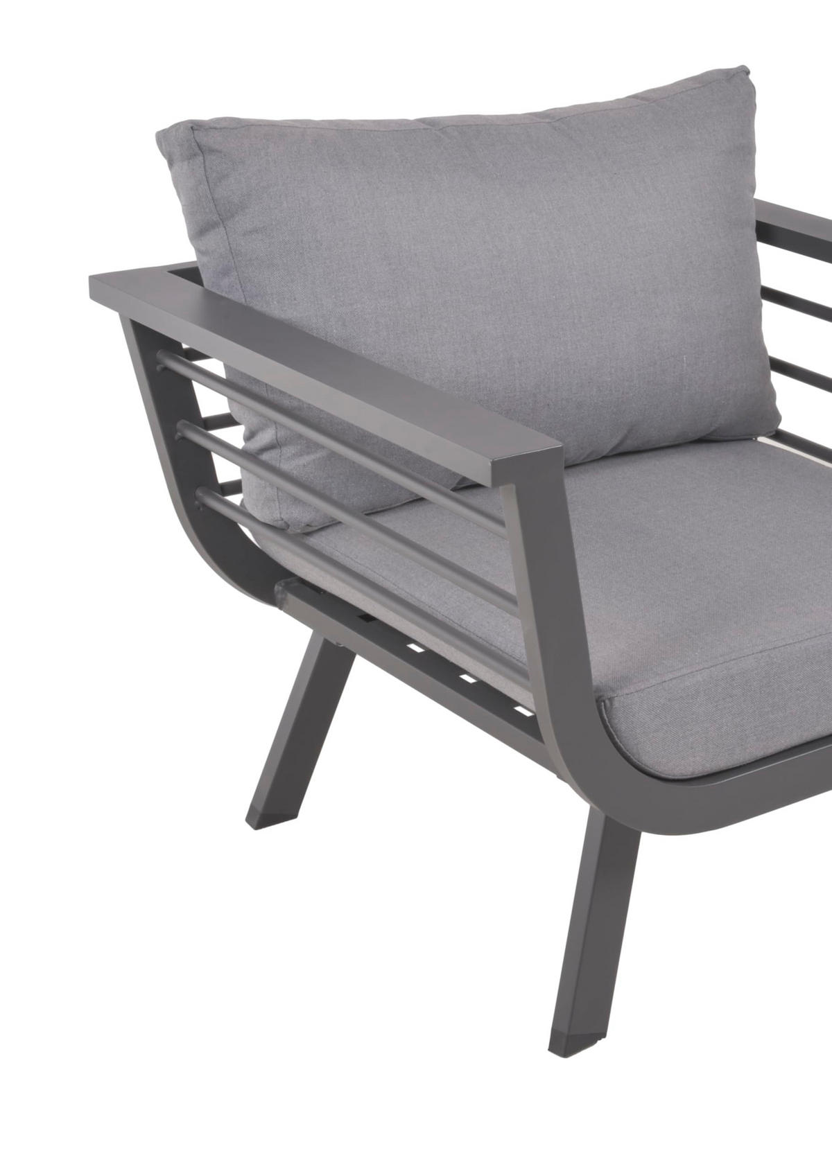 GARTENLOUNGESET Cedric 4-teilig Gartenmöbel - Grau, Kunststoff - DELUKE