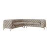ECKSOFA Chesterfield Lexi Dunkle Creme Samt - Goldfarben/Creme, Holz/Textil (264/264cm) - S-Style Möbel