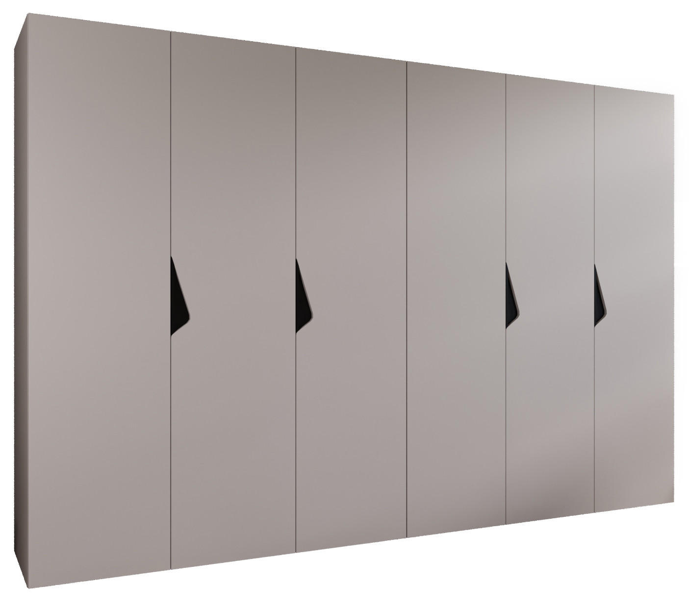 DREHTÜRENSCHRANK 202/300/52 6-türig - Beige/Schwarz, Holz/Metall (300/202/52cm) - Abiks Möbel