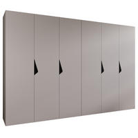 DREHTÜRENSCHRANK 202/300/52 6-türig - Beige/Schwarz, Holz/Metall (300/202/52cm) - Abiks Möbel