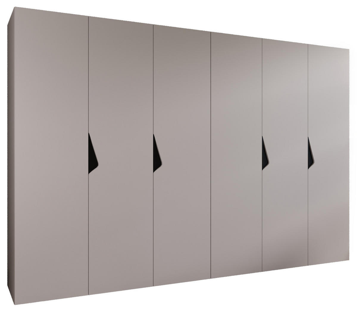 DREHTÜRENSCHRANK 202/300/52 6-türig - Beige/Schwarz, Holz/Metall (300/202/52cm) - Abiks Möbel