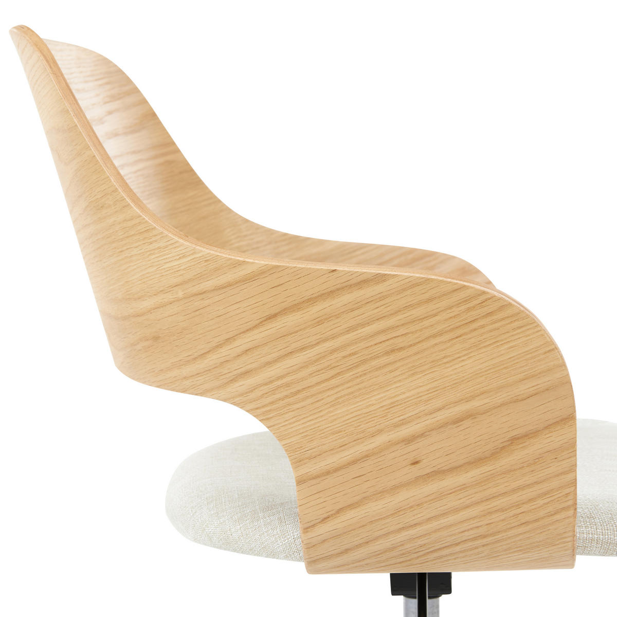 SCHREIBTISCHSTUHL Hellbeige Novato - Schwarz/Braun, Textil (45/76/45cm) - Beliani