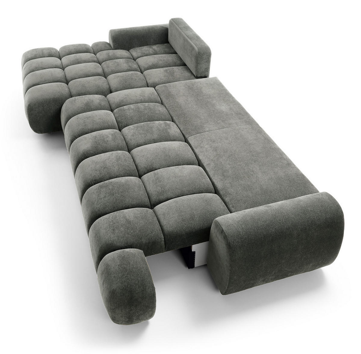 ECKSOFA 340 cm Valerio II, Schlaffunktion, Bettkasten, Links, Dunkelgrau - Dunkelgrau, Holz (340/177cm) - Emporius