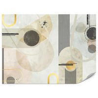 FOTOTAPETE für Wohnzimmer Geometrische Kreise Streifen Glamour 450x315 - Gelb/Beige, Papier (450/315cm) - Muralo