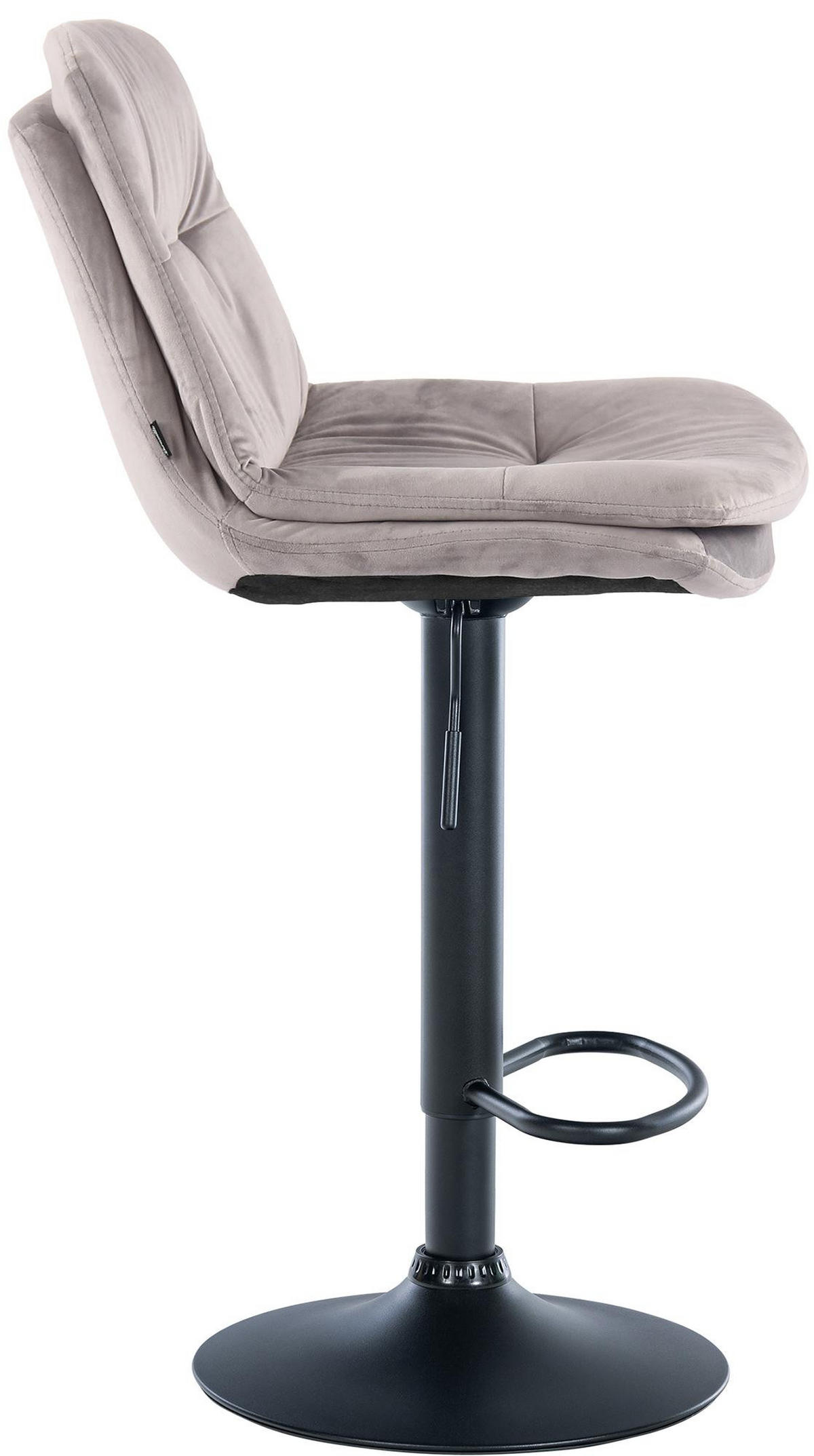 BARHOCKER Samt grau - Schwarz/Grau, Textil (46/94/54cm) - CLP