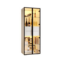 VITRINE mit LED 60 x 40 x 160 cm MDF Hartglas Weiß - Weiß, Glas (40/160/60cm) - Beauniv