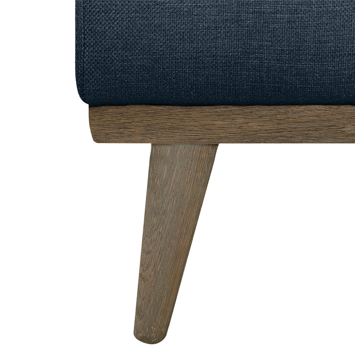 WOHNLANDSCHAFT mit Longchair - Eichefarben/Dunkelblau, Eichenholz/Textil (371/81/219cm) - home24