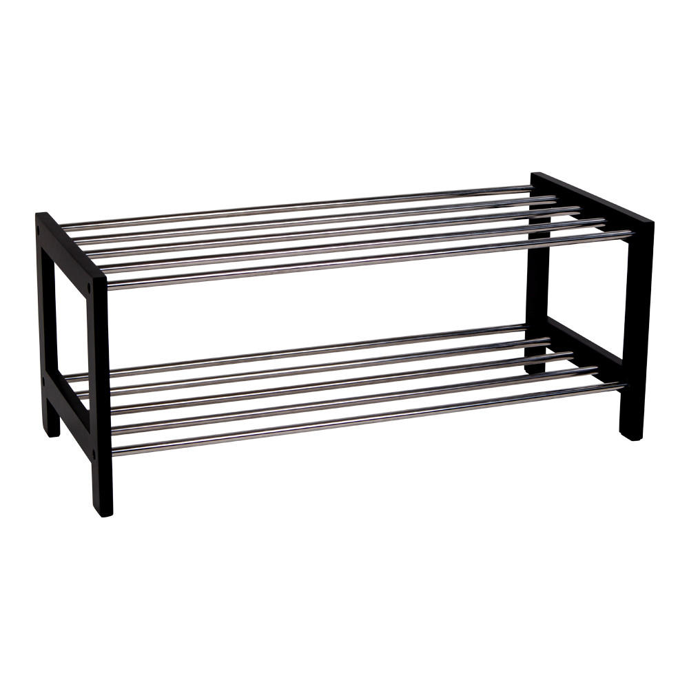 SCHUHREGAL schwarz - Schwarz, Holzwerkstoff (78/32/34cm) - ebuy24