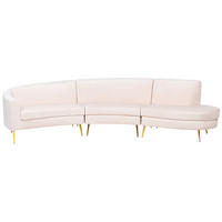 SOFA Samtstoff Hellbeige Moss - Beige, Textil (350/87/85cm) - Beliani