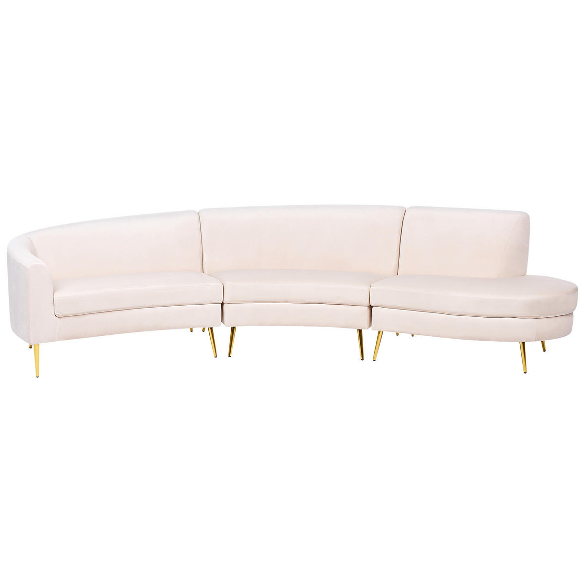 SOFA Samtstoff Hellbeige Moss - Beige, Textil (350/87/85cm) - Beliani