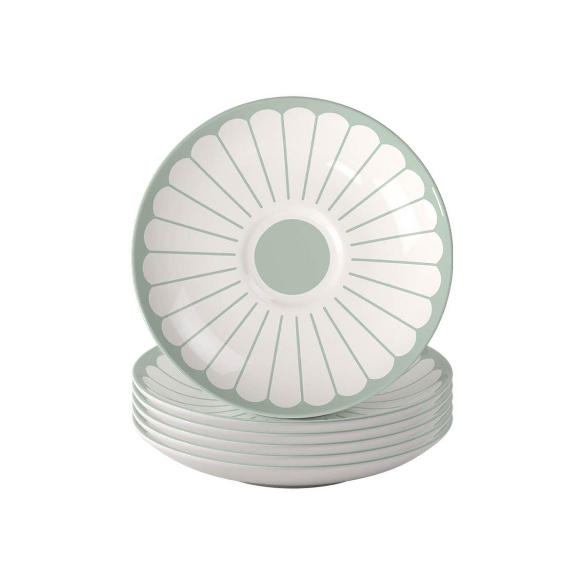 KAFFEEUNTERTASSEN Fleur Couleur Vert ø 14,8 cm 6er Set - Grün, Keramik (14.8cm) - Villeroy & Boch