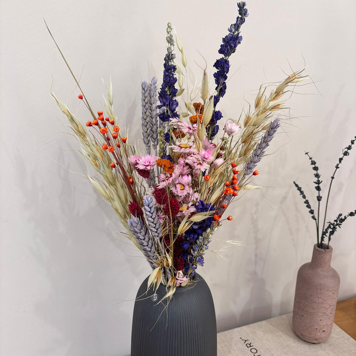 ALPENGLÜHEN - Natürlicher Trockenblumenstrauß in lila orange - 50 cm - Lila, Naturmaterialien (50cm) - Lykke & You
