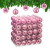 100XWEIHNACHTSKUGELN - Rosa, Kunststoff (6/7/6cm) - Relaxdays
