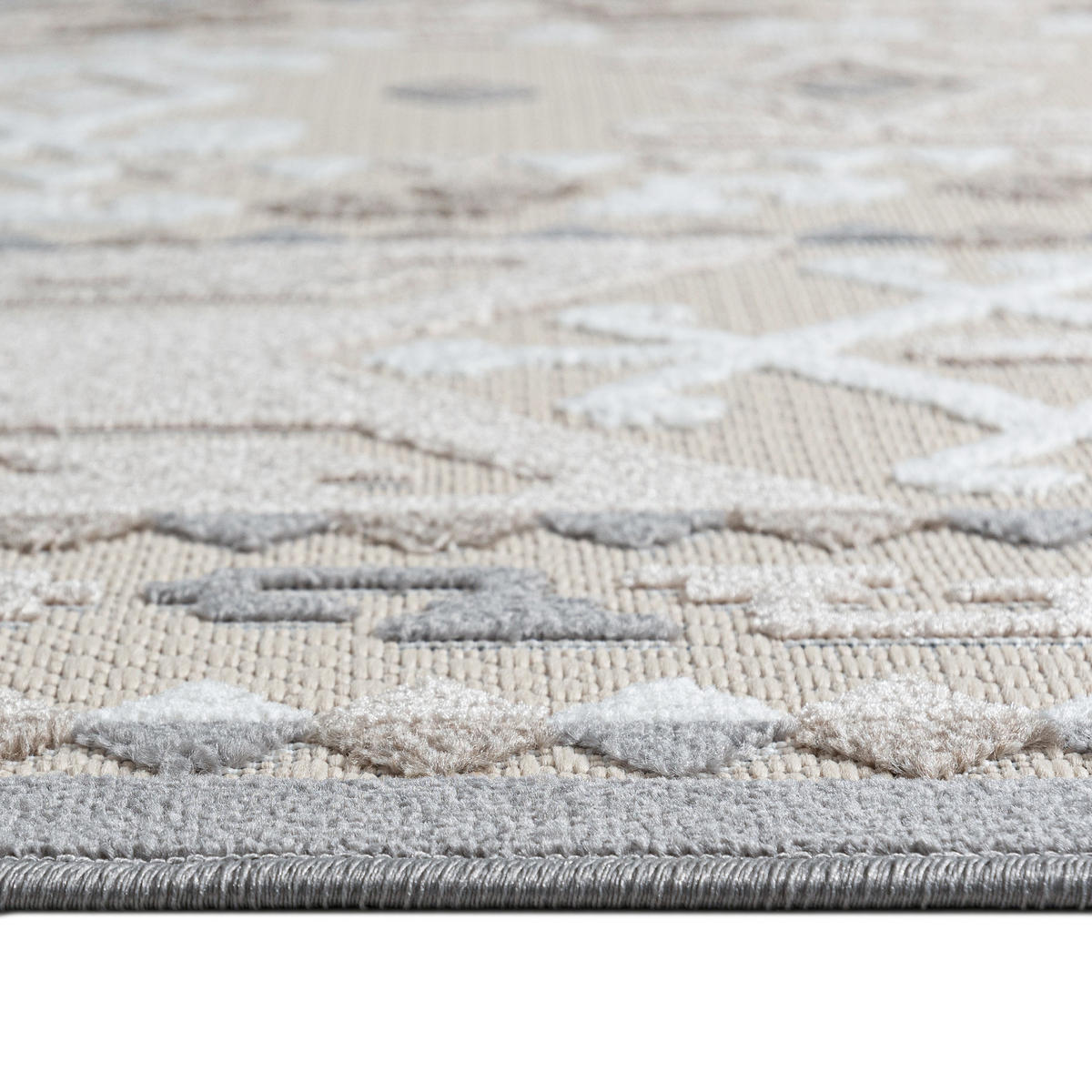 TEPPICH In-Outdoor Beige Ethnische - Kurzflor Rechteckig Creme - 140 x 200 cm - Beige, Textil (140/200cm) - Mazovia