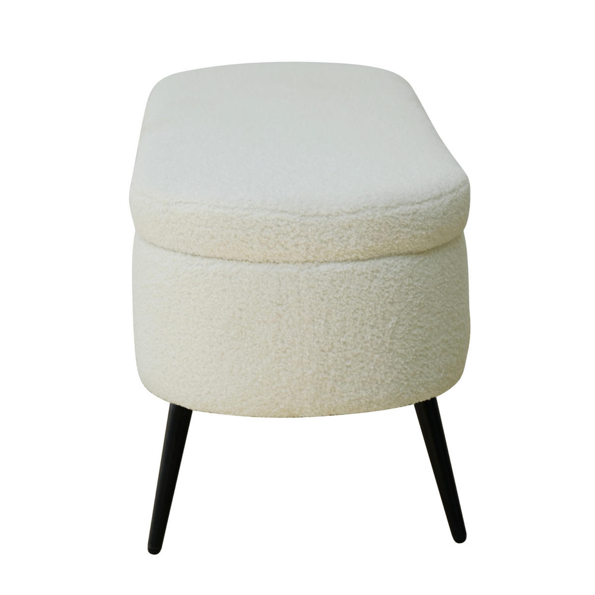 SITZBANK IVY mit Teddystoff - Weiß, Textil (118/45/40cm) - SVITA