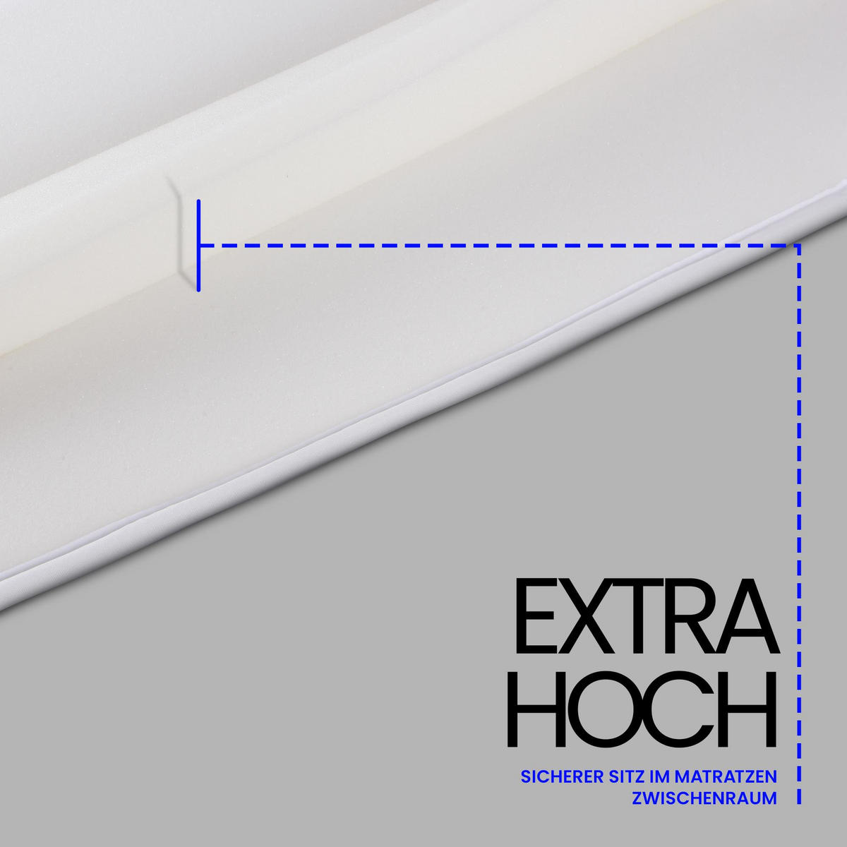 MATRATZENKEIL Doppelbettbrücke 200x24 cm - Weiß, Textil (24/200cm) - Bestlivings