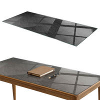 TISCHPLATTE 125x50 cm Natürliche Steinstruktur - Schwarz, Glas (0.4/125/50cm) - TULUP