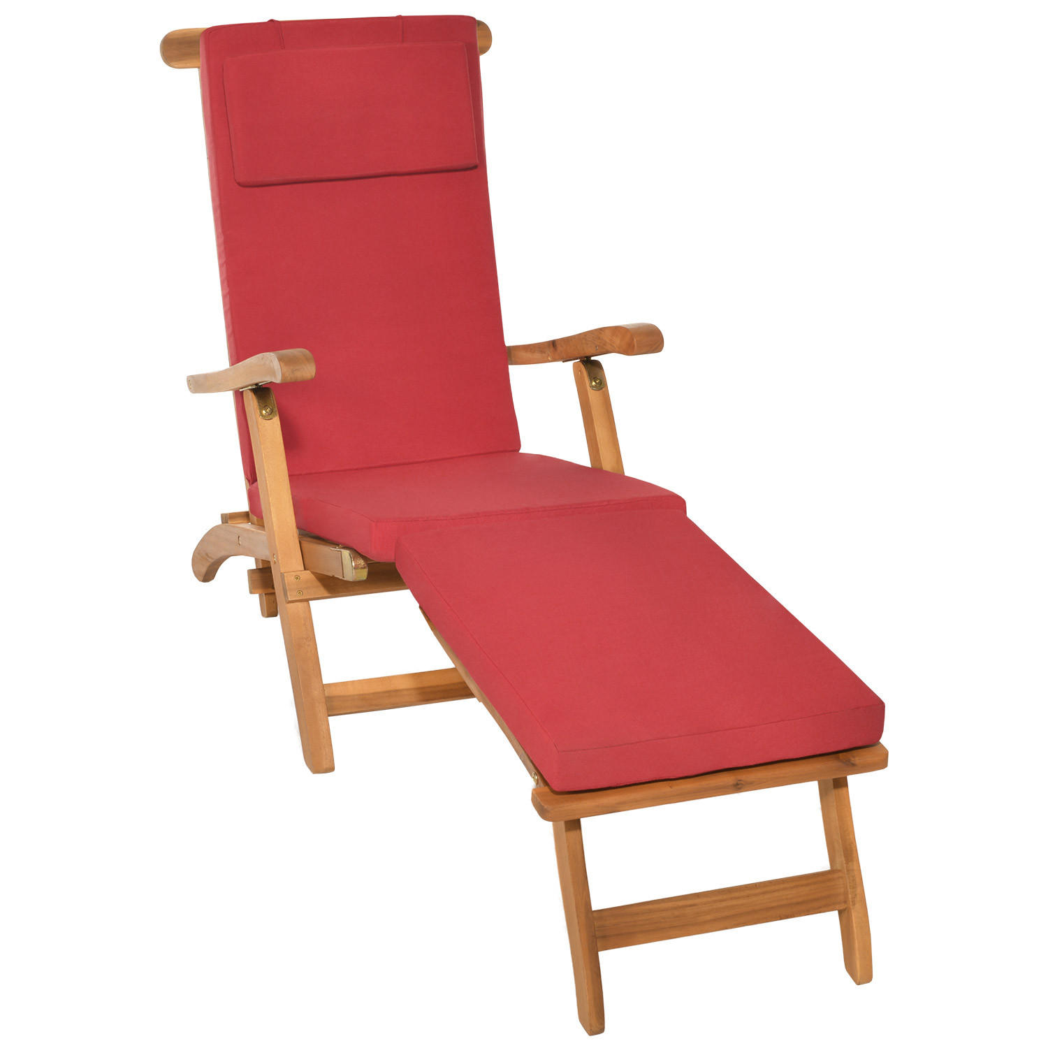 Beautissu Deckchairauflage Rot 45x5x175 cm