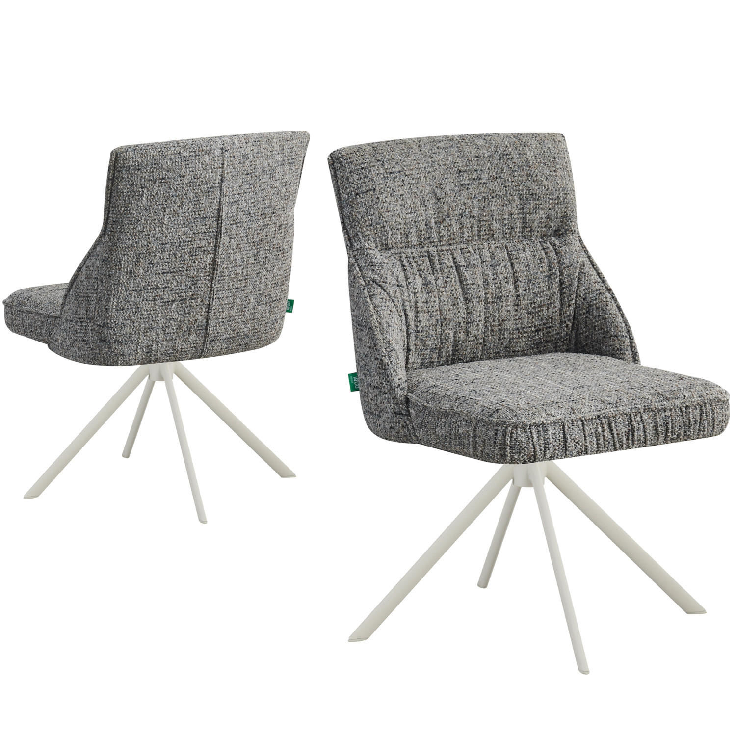 ESSZIMMERSTUHL LINNEA 2er-Set - Dunkelgrau/Weiß, Textil/Metall (49/84/62cm) - DUBI Möbel