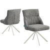 ESSZIMMERSTUHL LINNEA 2er-Set - Dunkelgrau/Weiß, Textil/Metall (49/84/62cm) - DUBI Möbel