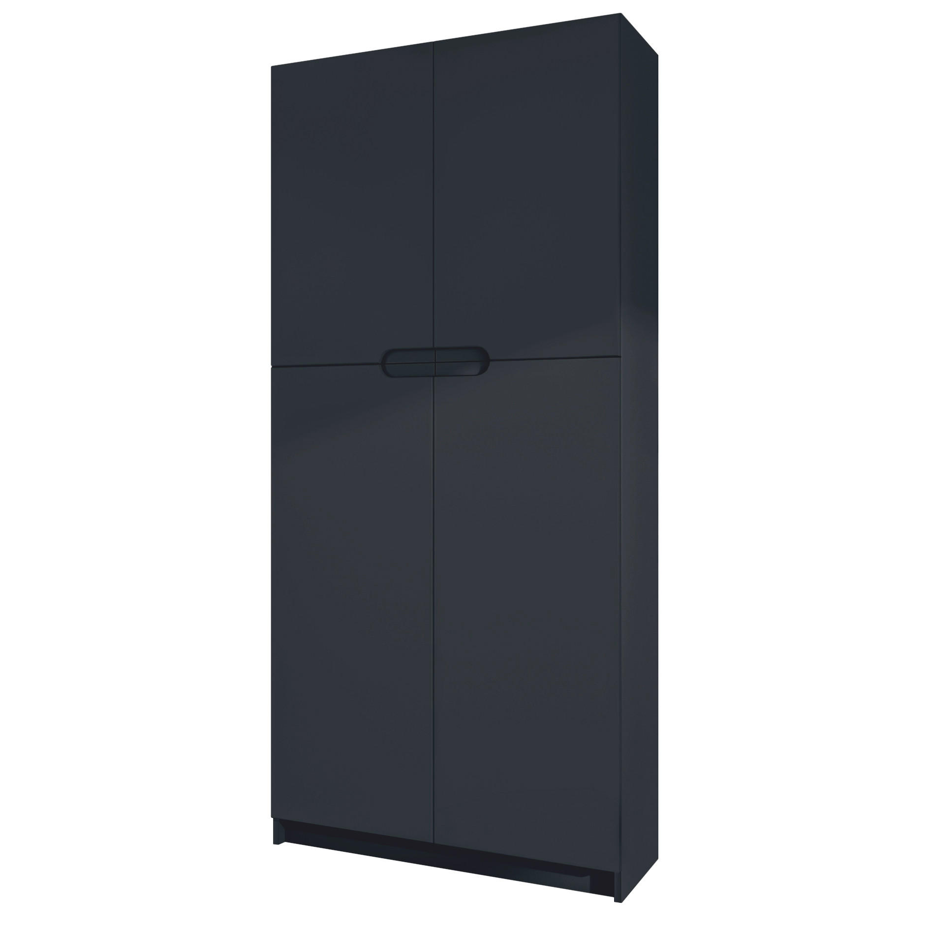 BÜROSCHRANK Logan Fronten in Schwarz matt - Schwarz, Holzwerkstoff (82/185/37cm) - Vladon