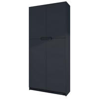 BÜROSCHRANK Logan Fronten in Schwarz matt - Schwarz, Holzwerkstoff (82/185/37cm) - Vladon