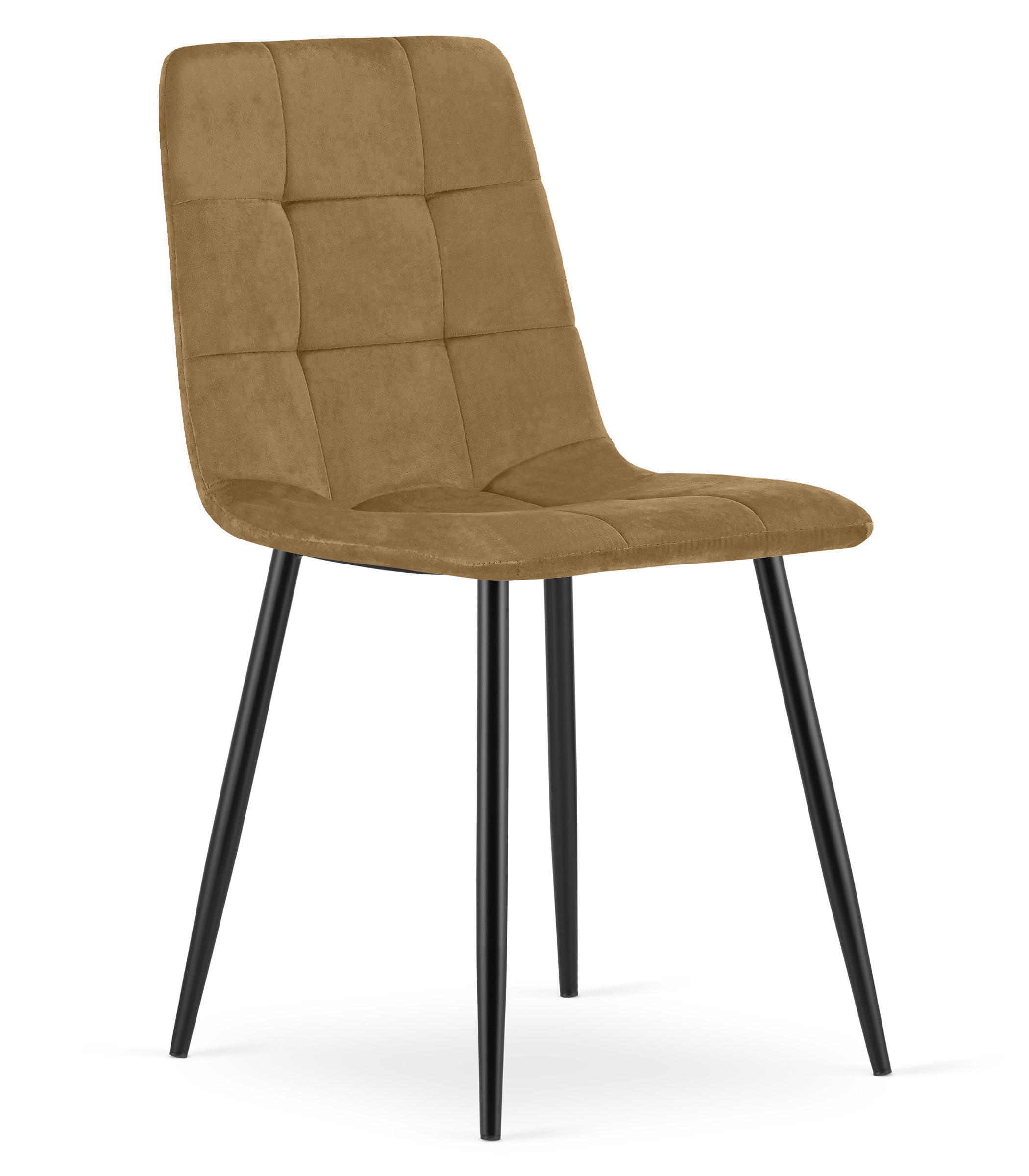 ESSZIMMERSTUHL PYRA brauner Sitz, schwarze Beine - Schwarz/Braun, Textil (45/87/50.5cm) - Valora