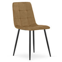 ESSZIMMERSTUHL PYRA brauner Sitz, schwarze Beine - Schwarz/Braun, Textil (45/87/50.5cm) - Valora