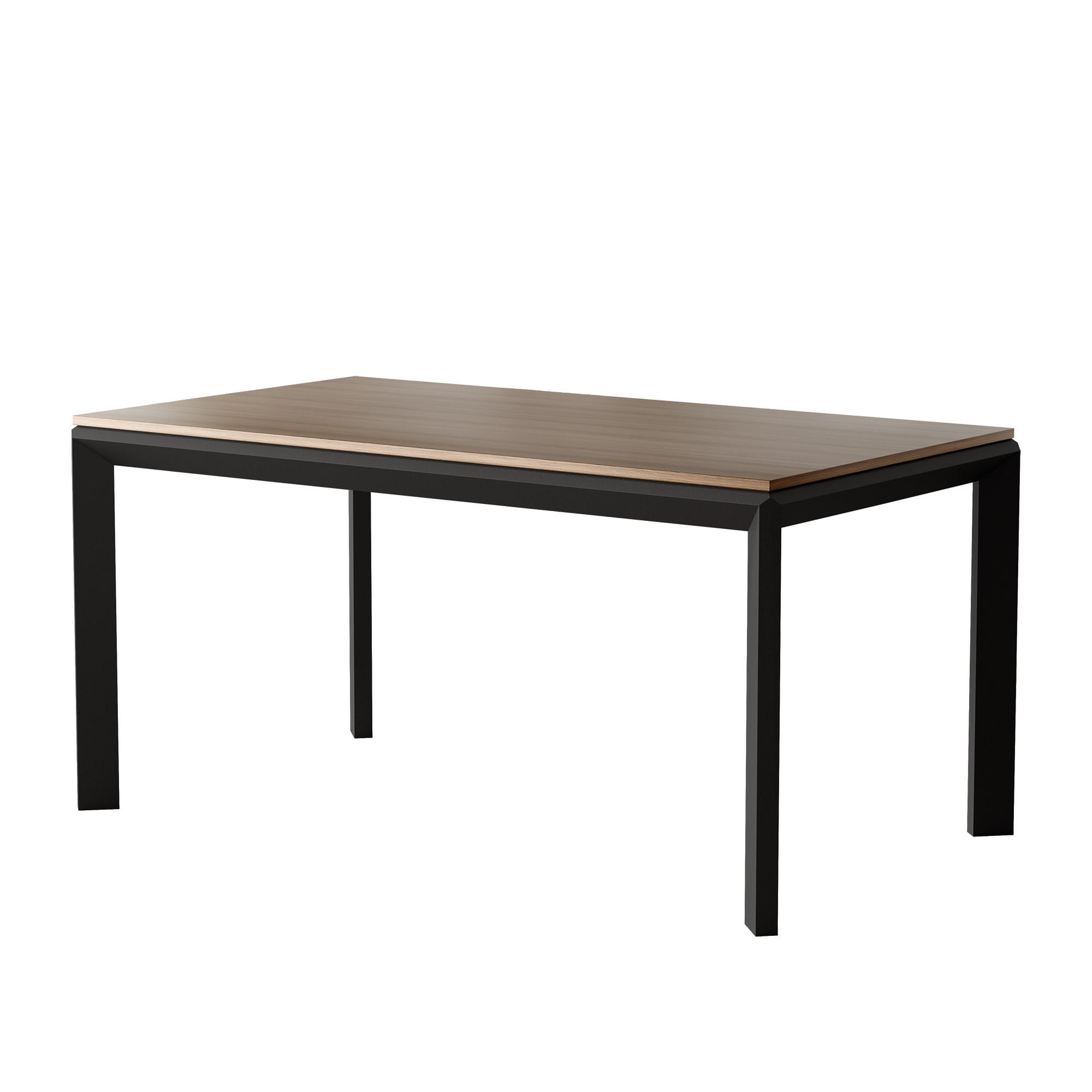 AUSZIEHTISCH FARO 160-250/90/76 cm, Franklin-Nussbaum / Schwarz - Nussbaumfarben/Schwarz, Holzwerkstoff/Metall (90/160/76cm) - Idohome