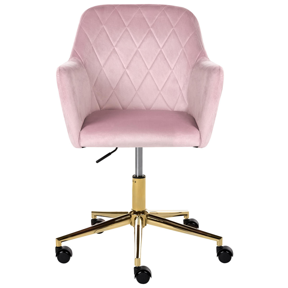 SCHREIBTISCHSTUHL Samtstoff Pastellrosa Leloria - Pink, Textil (60/83/60cm) - Beliani