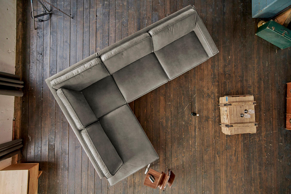 ECKSOFA VILNIUS Anthrazit Kunstleder - Anthrazit/Schwarz, Textil (290/217cm) - KAWOLA