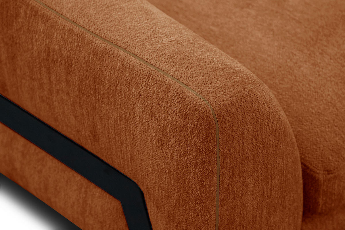 ECKSOFA WINTER 4-Sitzer, dunkelorange - Dunkelorange/Schwarz, Holzwerkstoff/Textil (293/172cm) - Courtois Laville