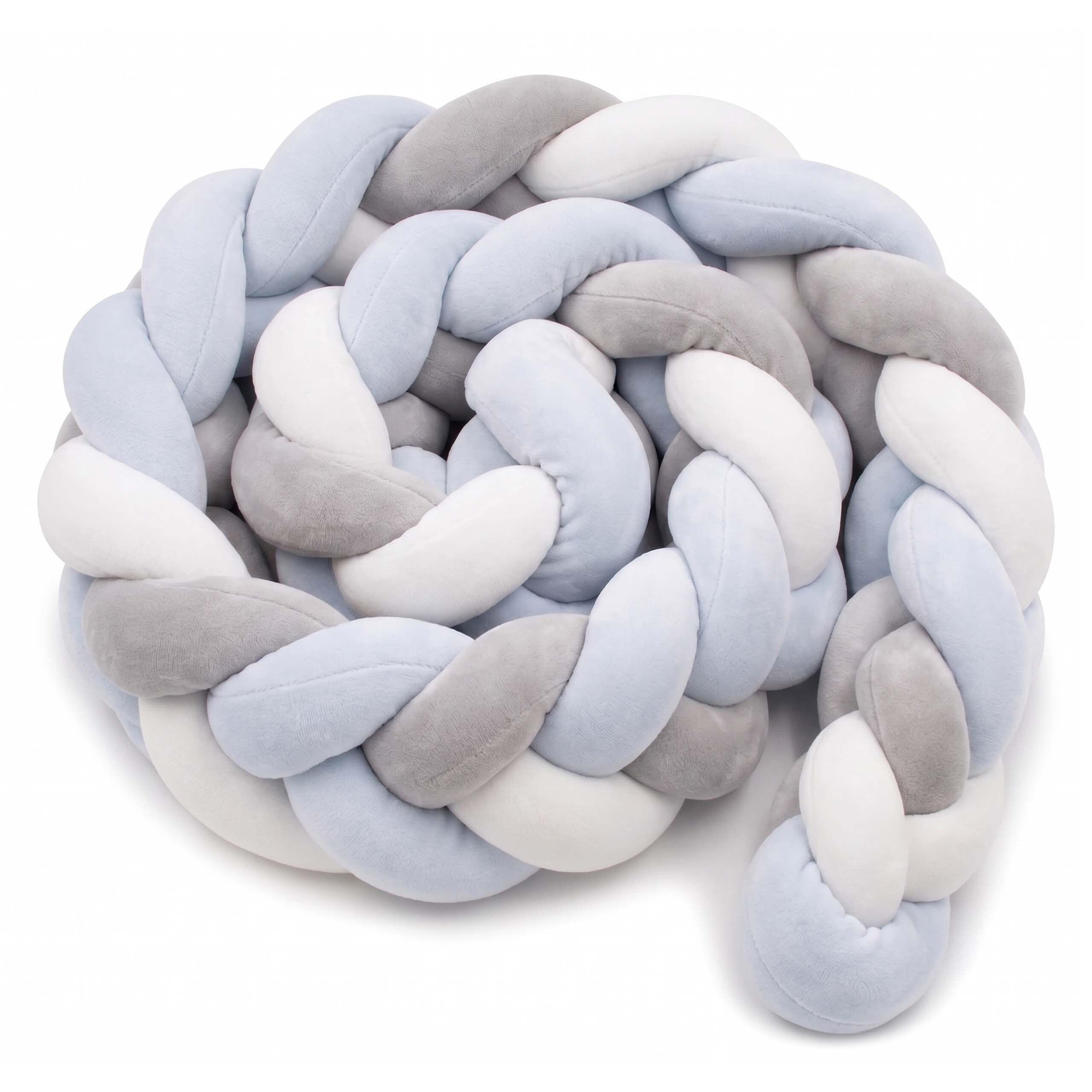 MANTINEL Šedo modrý pletený 220 cm - různobarevná/světle modrá, textil/plast (10/220cm) - Relaxdays