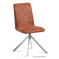 ESSZIMMERSTUHL drehbar (8er-Set) Dozene 47x92x60 Edelstahl/Cognac - Edelstahlfarben/Cognac, Kunststoff (60/92/47cm) - 58aufmkessel