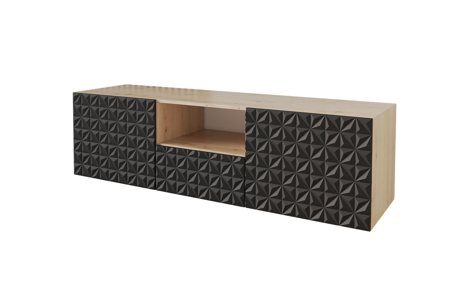 LOWBOARD VIRA-W 140x40x41 cm - Artisan / Schwarz - Schwarz, Holzwerkstoff (140/40/41cm) - ALTDECOR