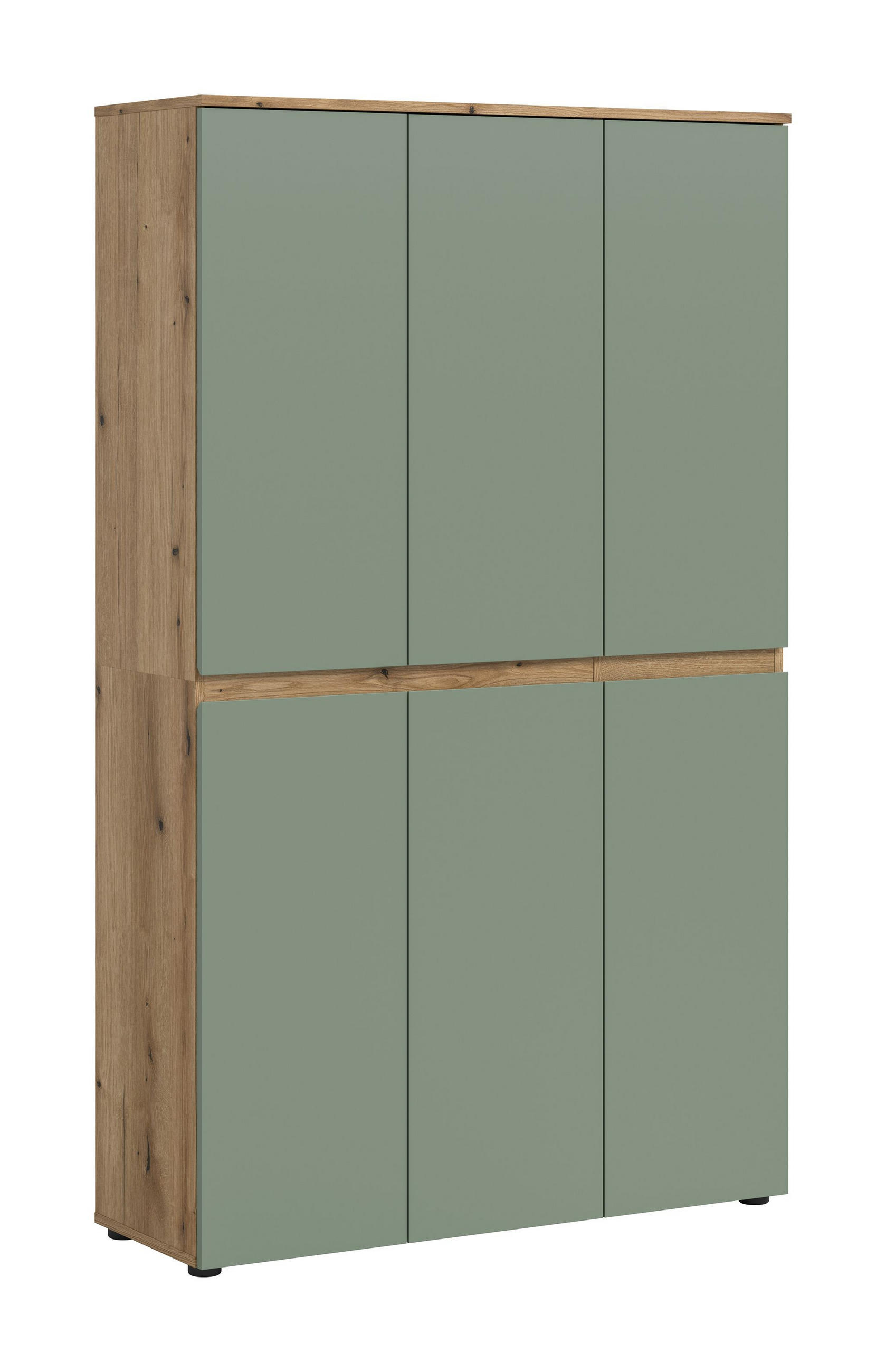 UNIVERSALSCHRANK SCARPA (B/H/T: ca. 105/175/37 cm) in Evoke Oak Nachbildung/Smoke Green - Eichefarben, Holzwerkstoff (105/175/37cm)