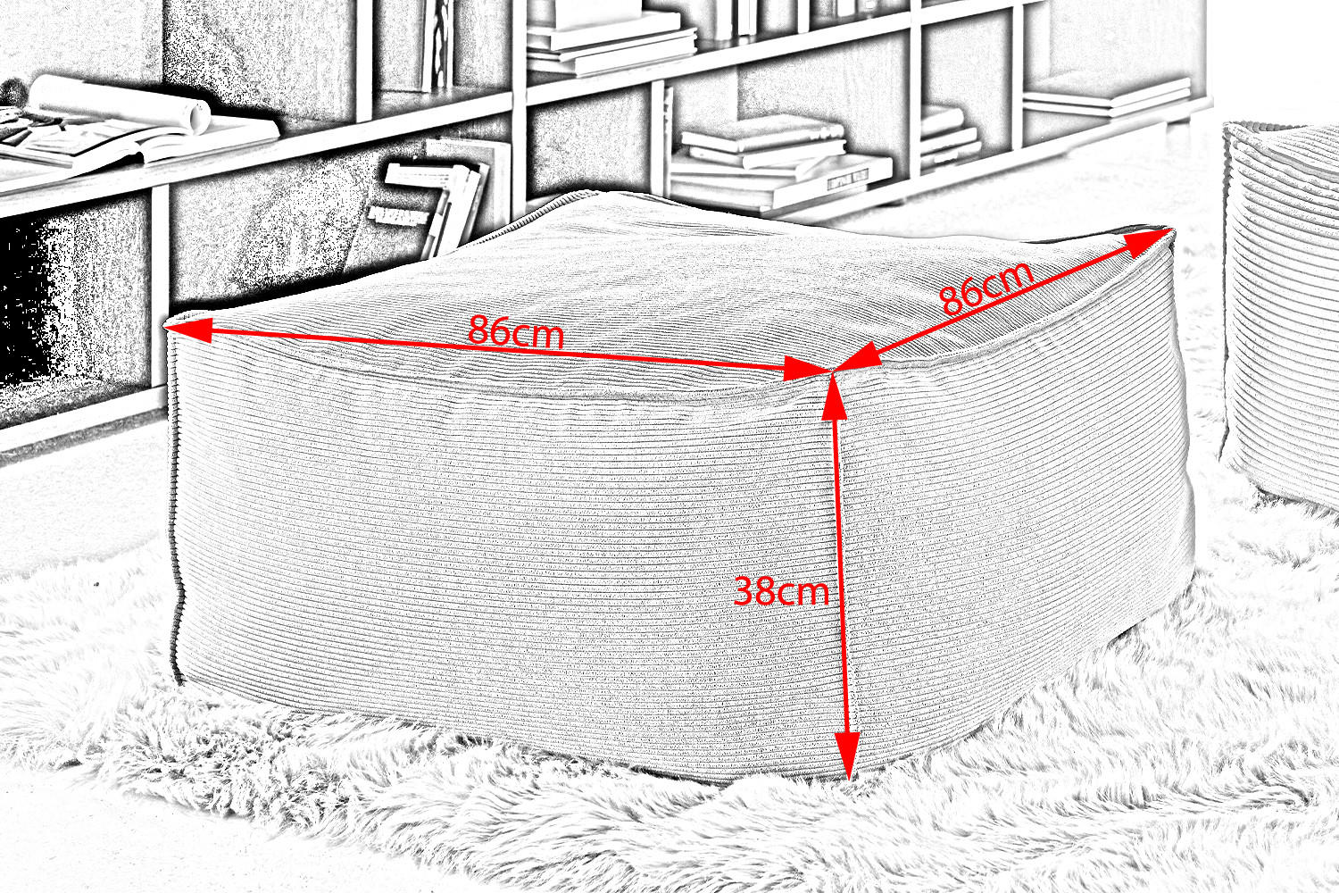 Thumbnail - Kawola Hocker, Hellgrau, Textil, Rechteckig, 86x38x86 cm, Wohnzimmer, Hocker, Sitzhocker