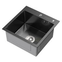 SPÜLBECKEN aus Edelstahl 45x45 cm Anthrazit mit Siphon und Seifenspender - Anthrazit, Metall (45/20/45cm) - ML-DESIGN