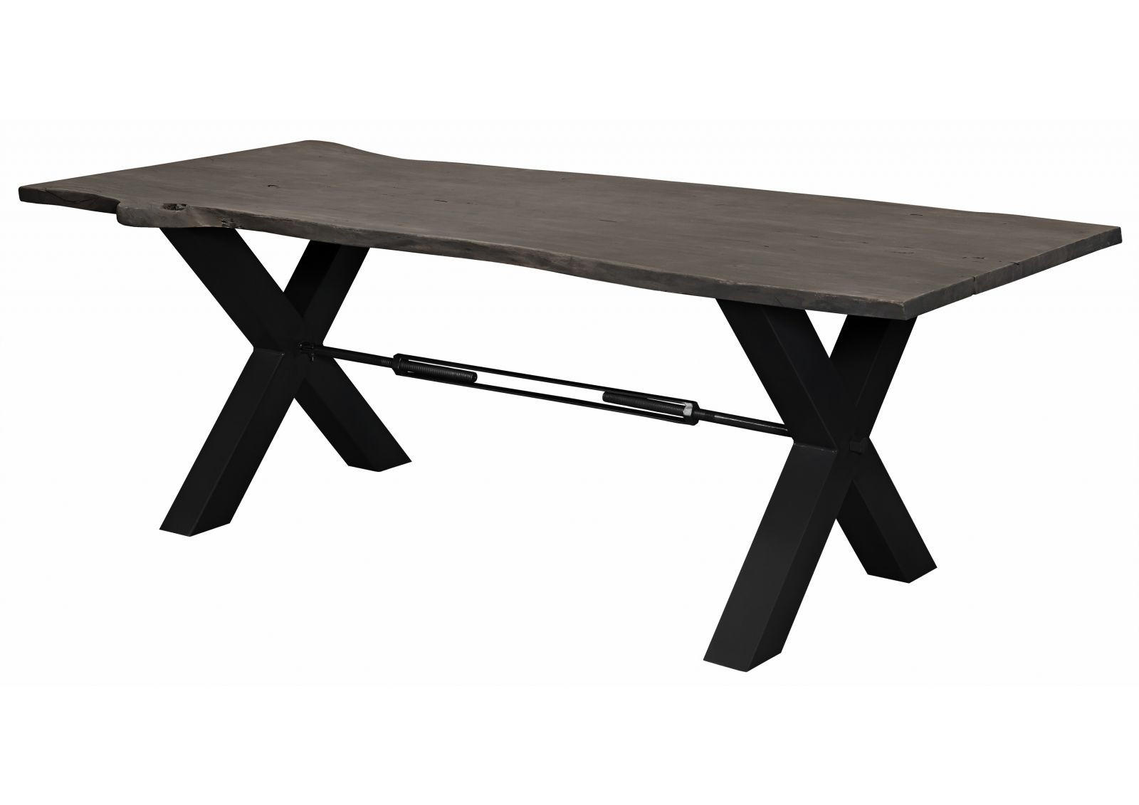 ESSTISCH Akazie 200x100x76 grau lackiert IRON LABEL #116 - Grau, Holz (200/100/76cm) - Massivmoebel24