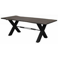 ESSTISCH Akazie 200x100x76 grau lackiert IRON LABEL #116 - Grau, Holz (200/100/76cm) - Massivmoebel24
