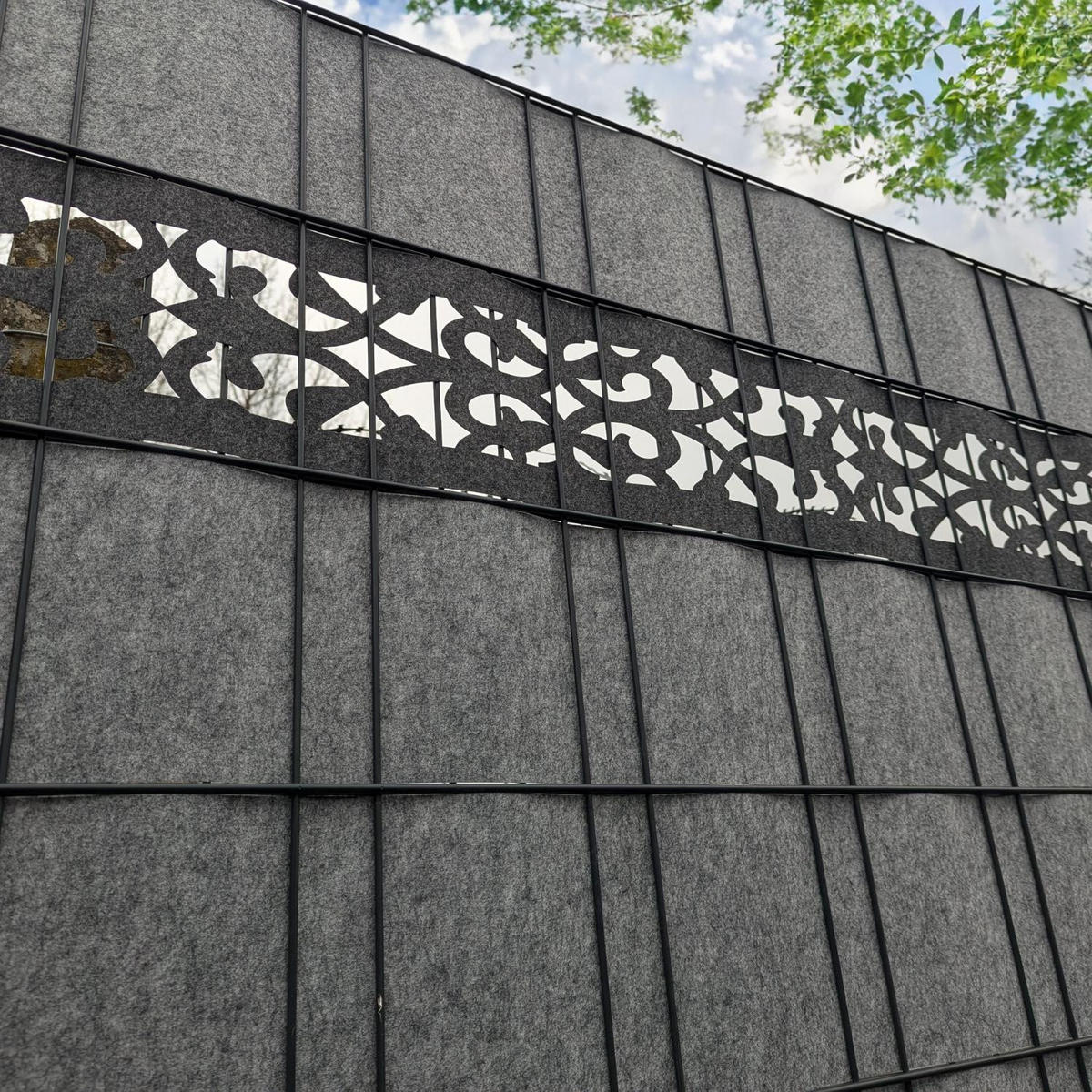 SICHTSCHUTZSTREIFEN Design Vlies Dekor Orient Einzelstreifen Schwarzgrau 2,55m - Schwarz, Kunststoff (260/19cm) - ZAUN|ZU