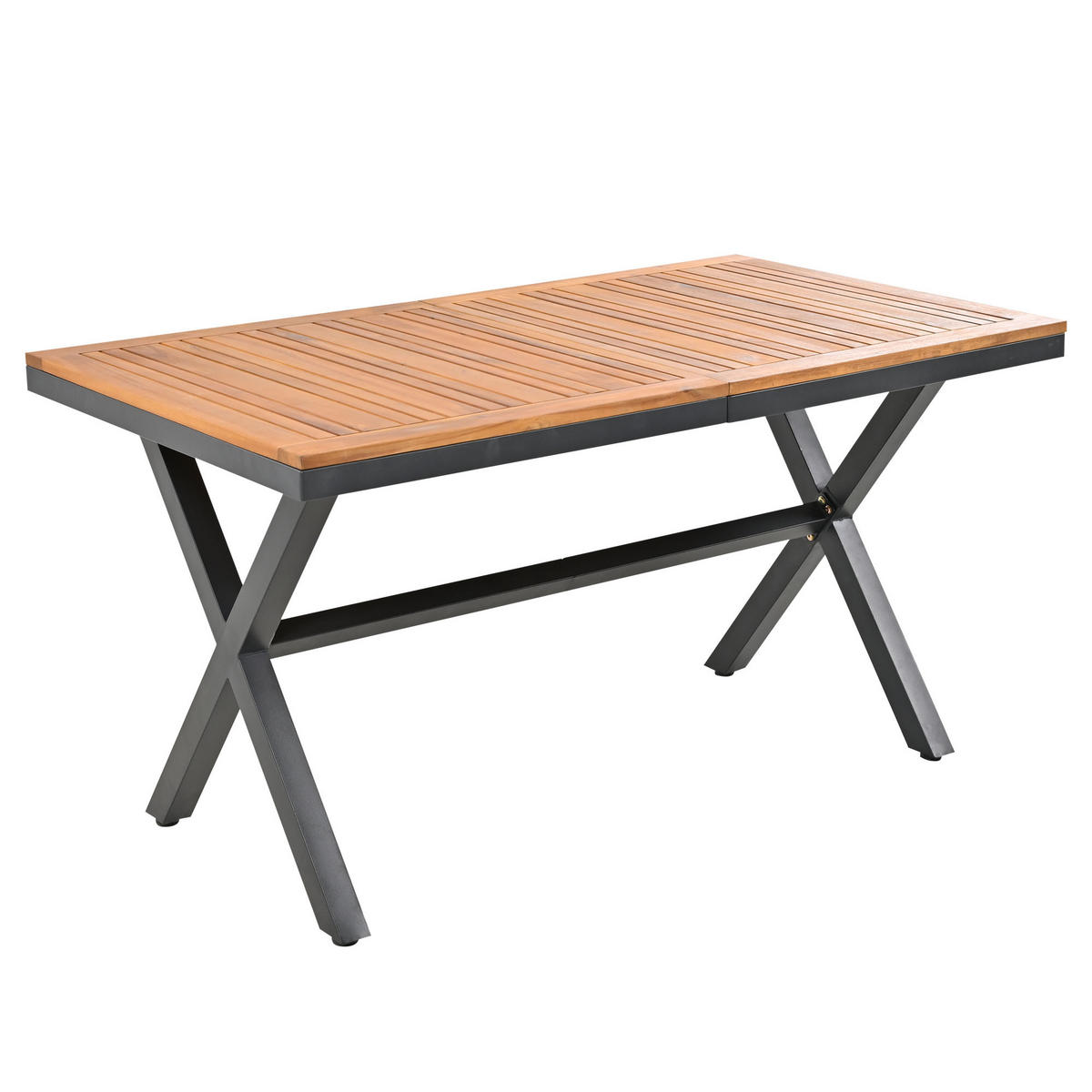 GARTENSET 7-TEILIG 6 Sessel 1 Tisch Seil & Akazienholz Kissen waschbar - Beige, Metall - FLIEKS