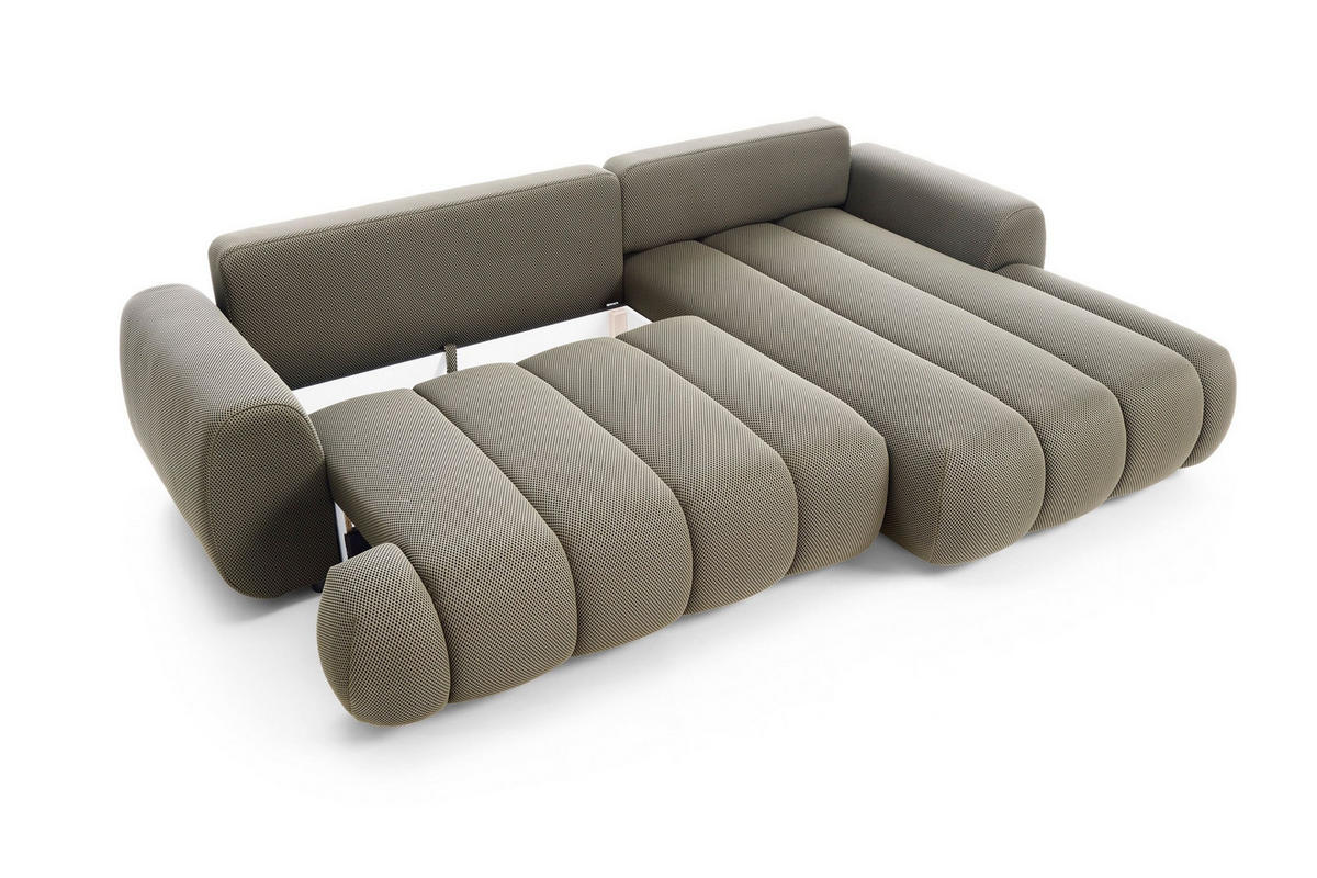 ECKSOFA SITO Braun Jersey mit Schlaffunktion - Braun, Holz (272/168cm) - MASSENO