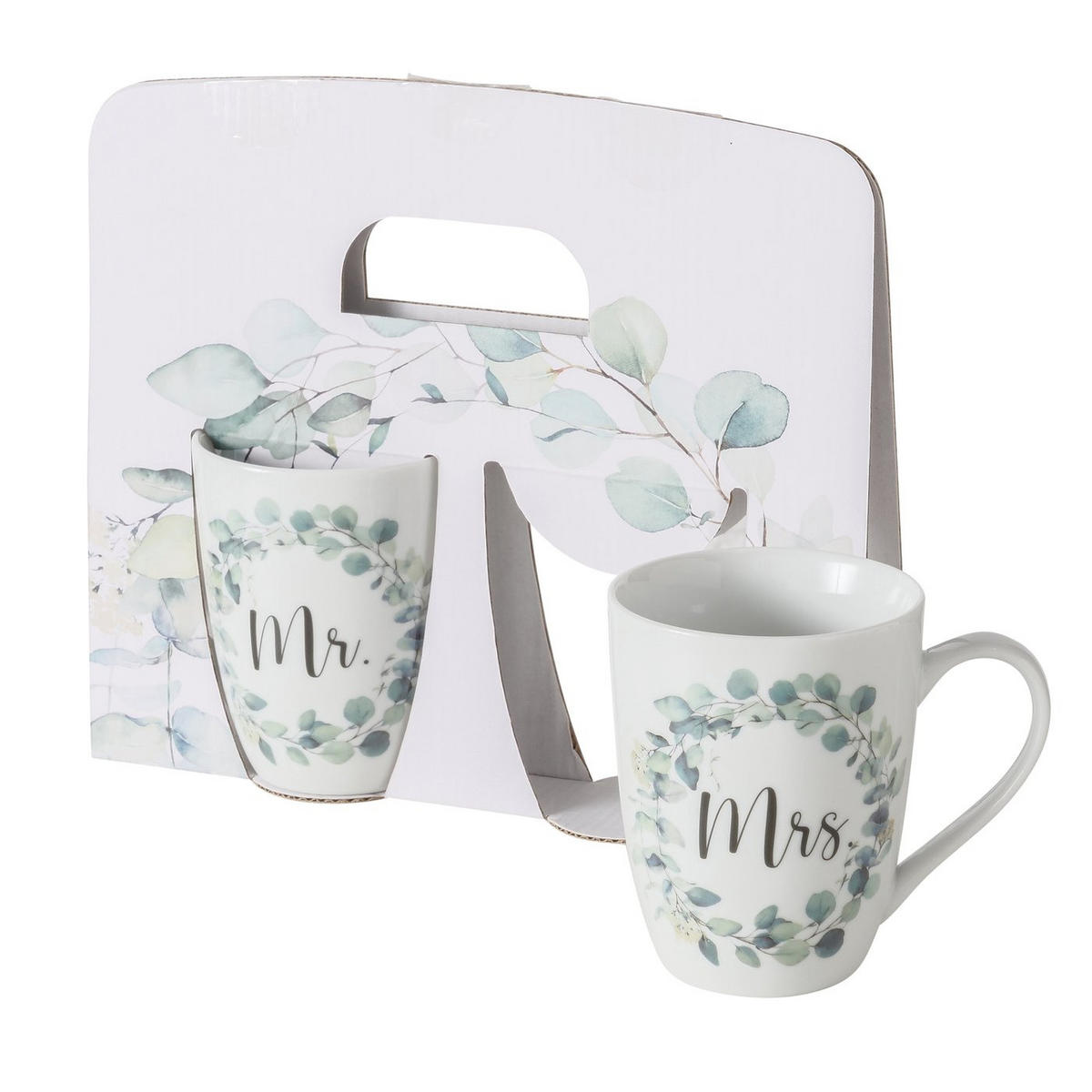 TASSEN-SET für Sie und Ihn Eukana Weiß 330 ml 12/8/10,5 cm - Weiß, Keramik (0.33L) - Boltze Home