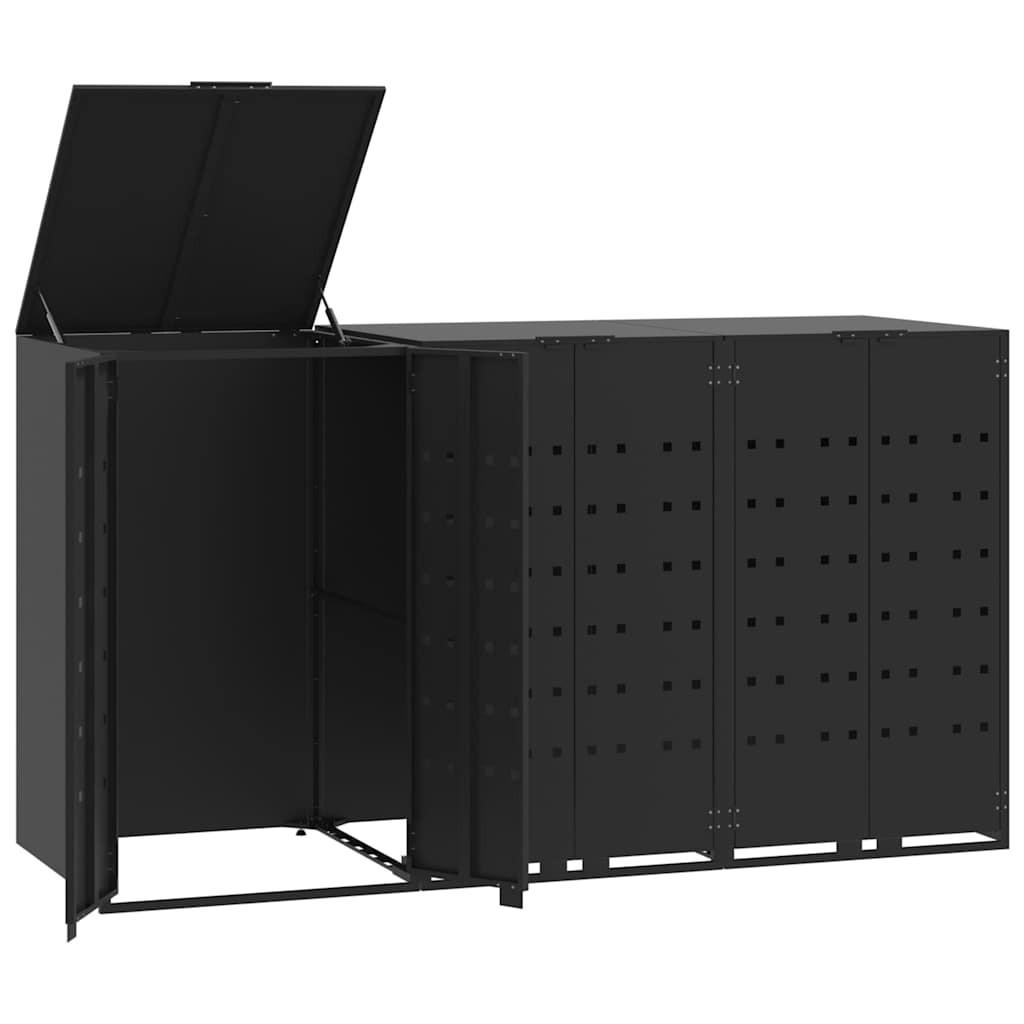 Deluke Mülltonnenbox Schwarz 207x117x79 cm