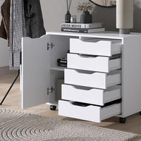 KOMMODE Otwin Weiß 78 x 61.5 cm mit 5 Schubladen und 1 Tür - Weiß, Holzwerkstoff (40.6/61.5/78cm) - Vicco